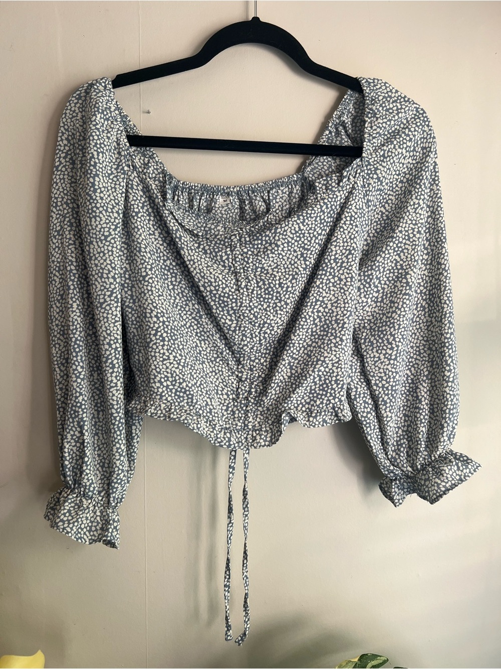 Blue and white dainty crop top